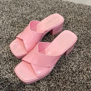 Jeffrey Campbell pink platform heels